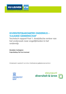 Diversiteitsbarometer Onderwijs – Vlaamse Gemeenschap. Technisch