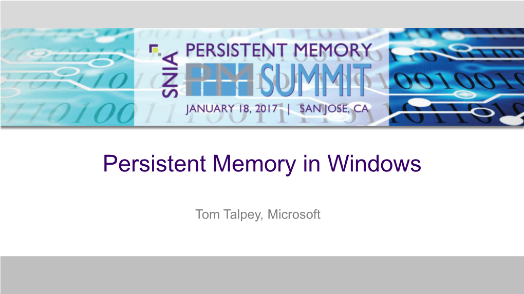 Persistent Memory in Windows