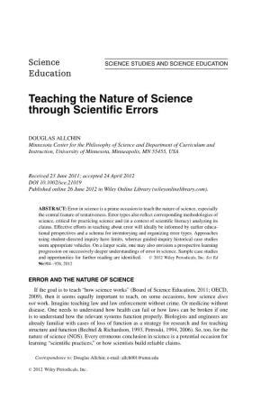Teaching the Nature of Science Through Scientific Errors