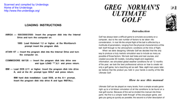 Greg Norman's Ultimate Golf Loading Instructions