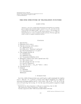 The Fine Structure of Translation Functors