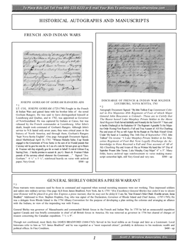 Historical Autographs and Manuscripts