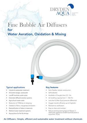 Fine Bubble Air Diffusers for Water Aeration, Oxidation & Mixing