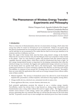 The Phenomenon of Wireless Energy Transfer: Experiments and Philosophy