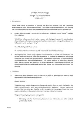 Suffolk New College Single Equality Scheme 2017 – 2021 1