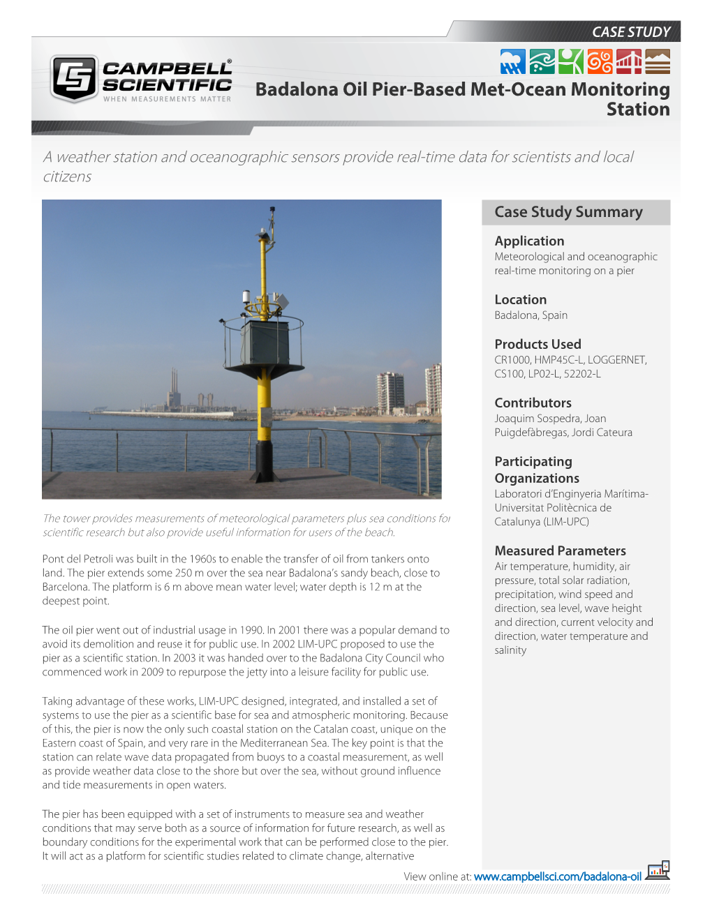 Badalona Oil Pier-Based Met-Ocean Monitoring Station