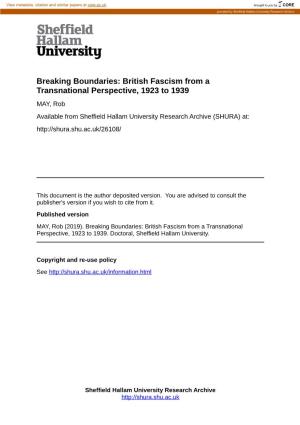 British Fascism from a Transnational Perspective, 1923 to 1939