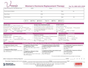 Women's Hormone Replacement Therapy