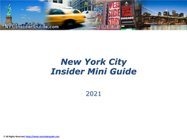 Download the FREE NYC Insider Mini Guide