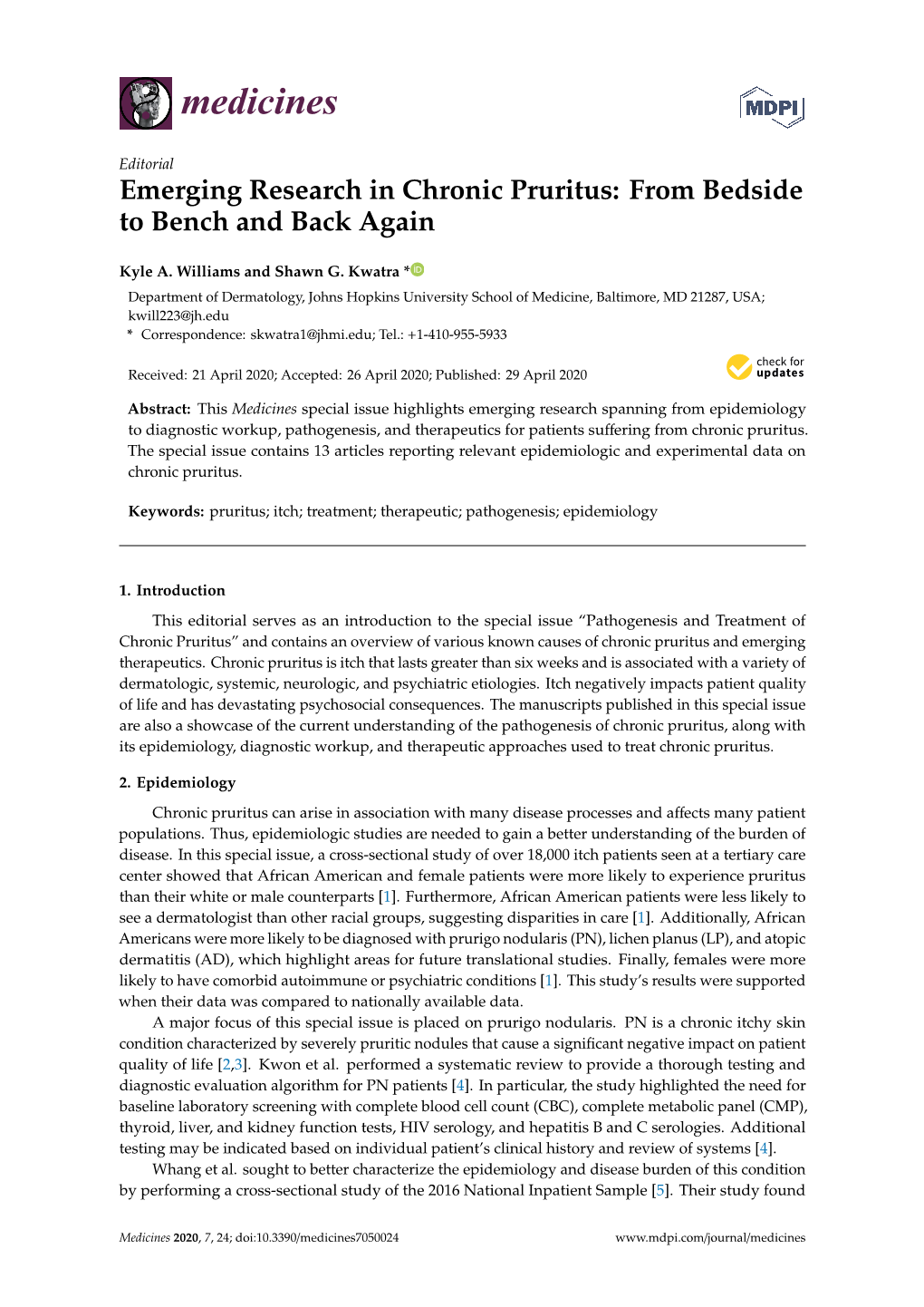 Emerging Research in Chronic Pruritus: from Bedside to Bench and Back Again