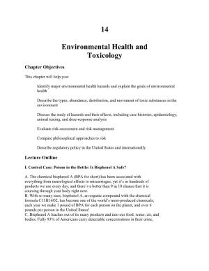 14 Environmental Health and Toxicology