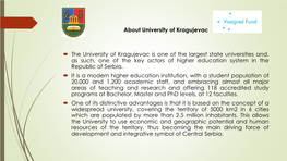About University of Kragujevac the University of Kragujevac Is One Of