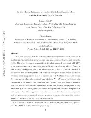 On the Relation Between a Zero-Point-Field-Induced Inertial