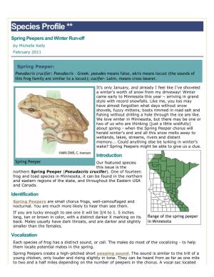 Species Profile: Minnesota