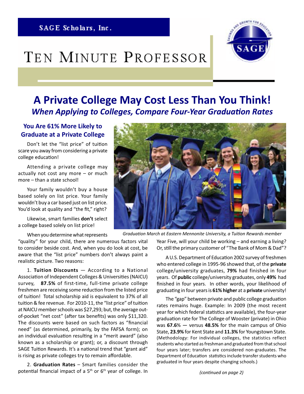 A Private College May Cost Less Than You Think!