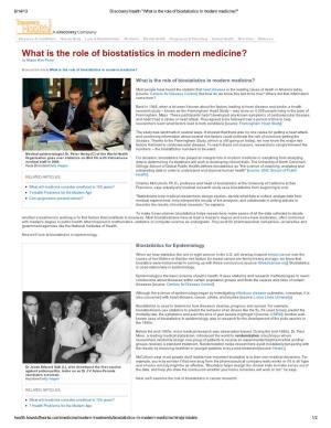 What Is the Role of Biostatistics in Modern Medicine?"