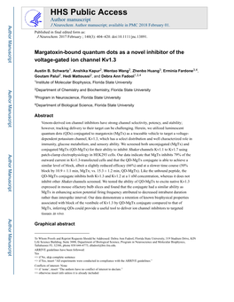 Margatoxin-Bound Quantum Dots As a Novel Inhibitor of the Voltage-Gated Ion Channel Kv1.3