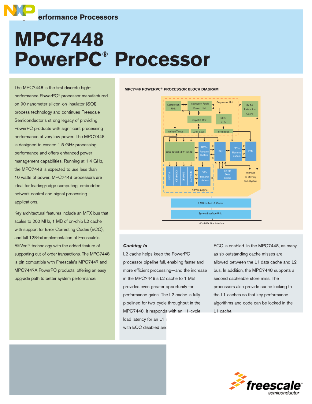 MPC7448 Powerpc® Processor