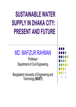 Presentation:Prof. MD. MAFIZUR RAHMAN