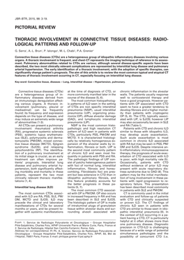 PICTORIAL REVIEW Thoracic Involvement in Connective