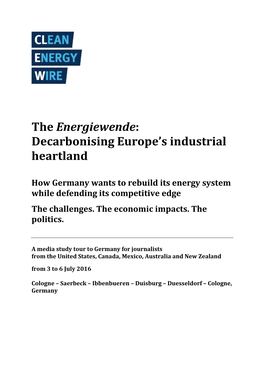 The Energiewende: Decarbonising Europe's Industrial Heartland