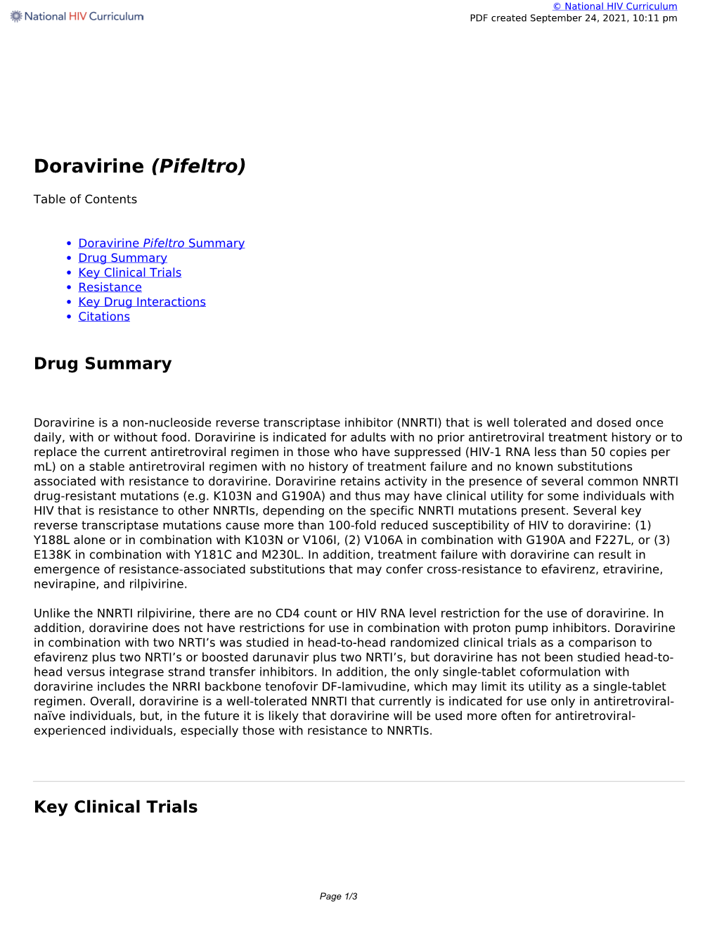 Doravirine (Pifeltro)