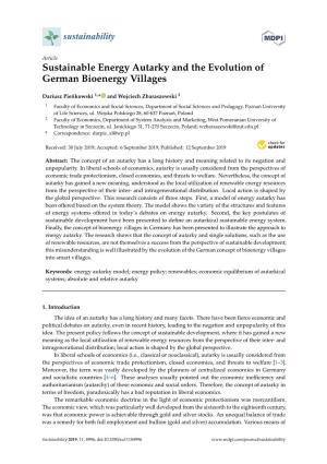 Sustainable Energy Autarky and the Evolution of German Bioenergy Villages