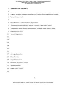 2 1 2 Origin of Corundum Within Anorthite Megacrysts From