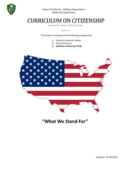 CURRICULUM on CITIZENSHIP Strand C8: These UNITED States