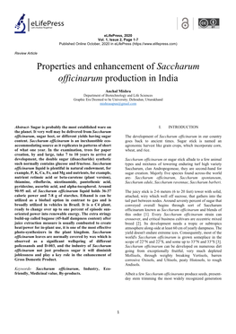 Saccharum Officinarum Production in India