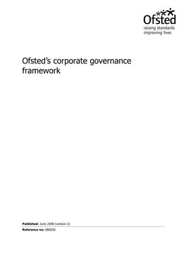 Ofsted's Corporate Governance Framework