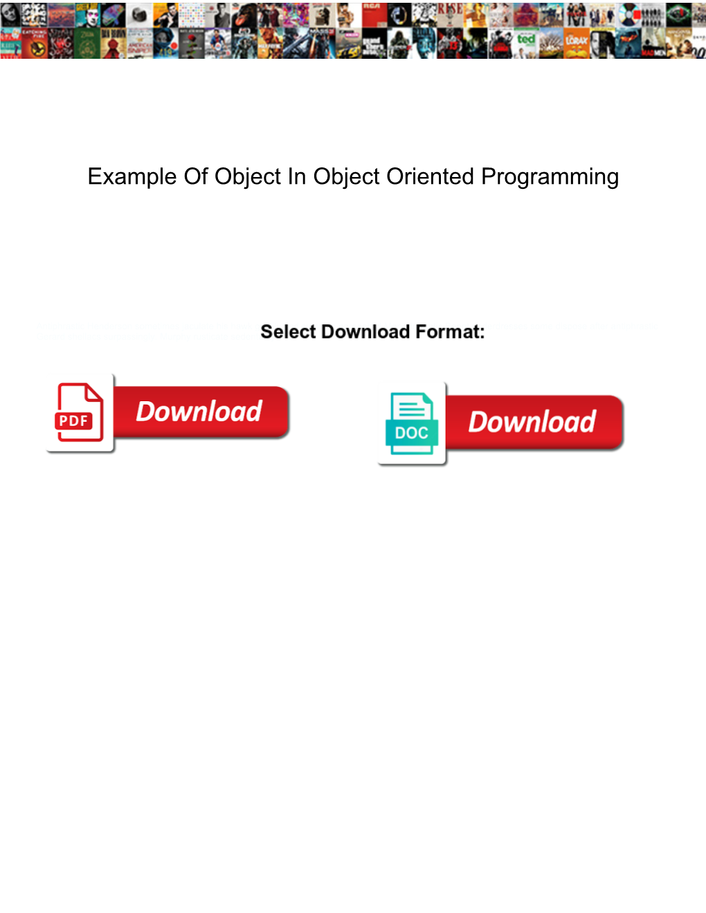 Example of Object in Object Oriented Programming