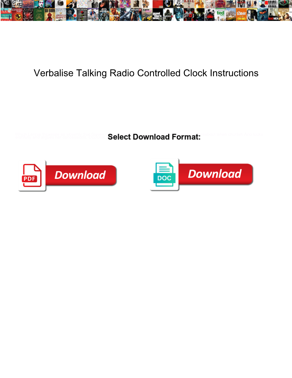 Verbalise Talking Radio Controlled Clock Instructions