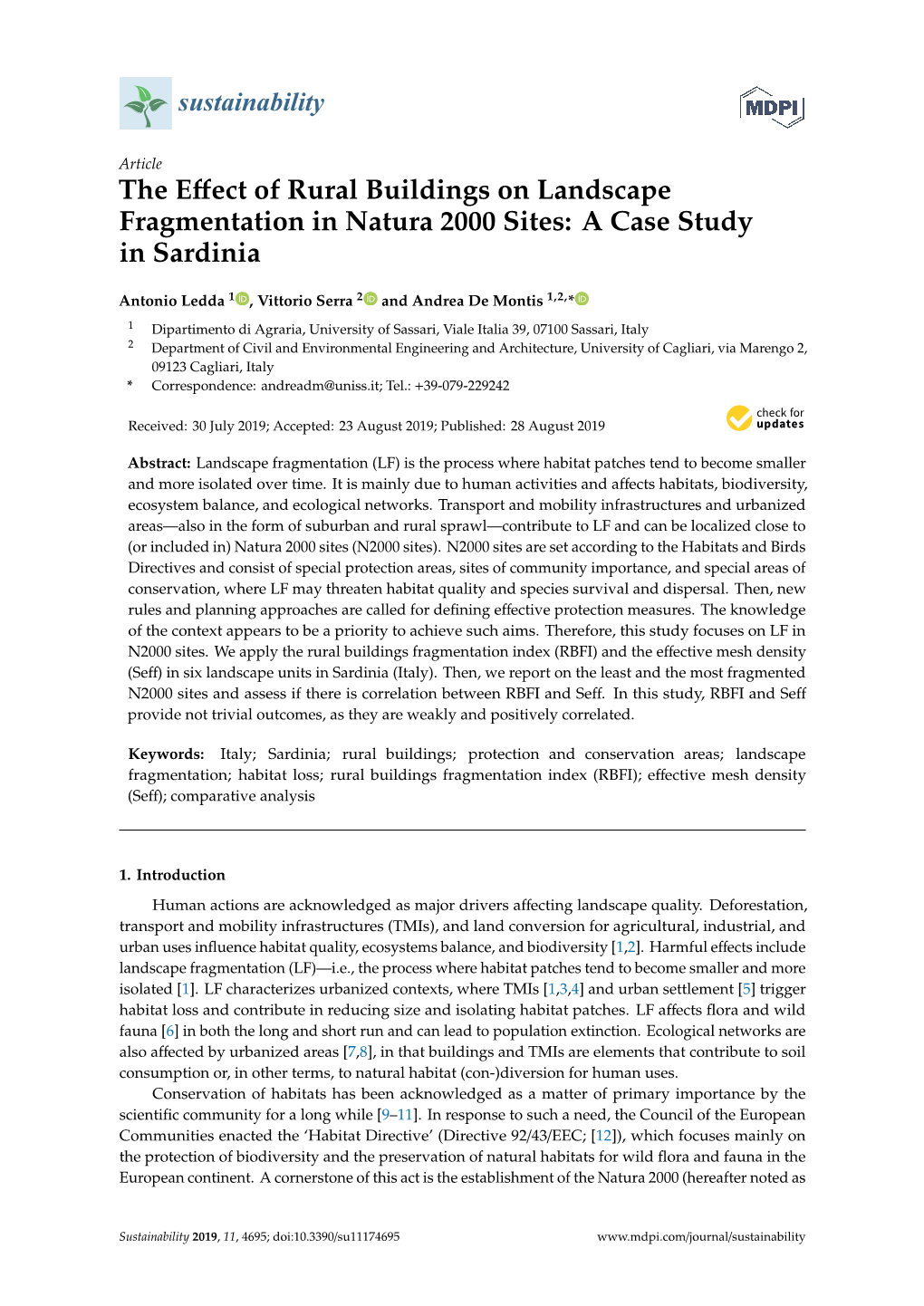 The Effect of Rural Buildings on Landscape Fragmentation