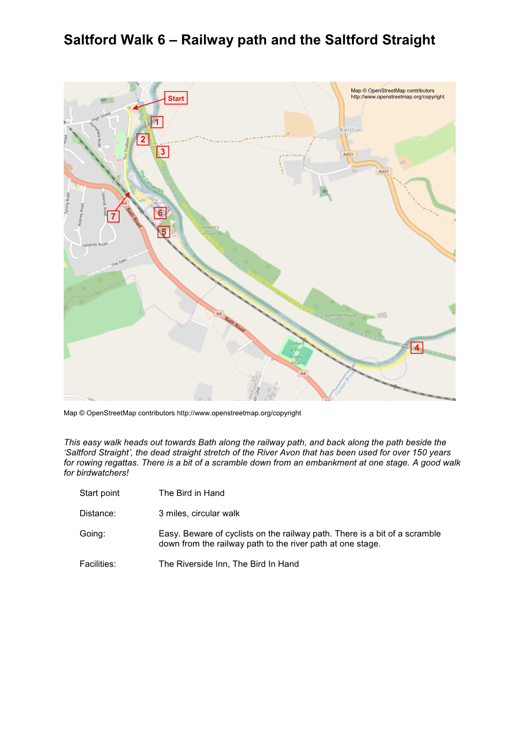 Saltford Walk 6 – Railway Path and the Saltford Straight