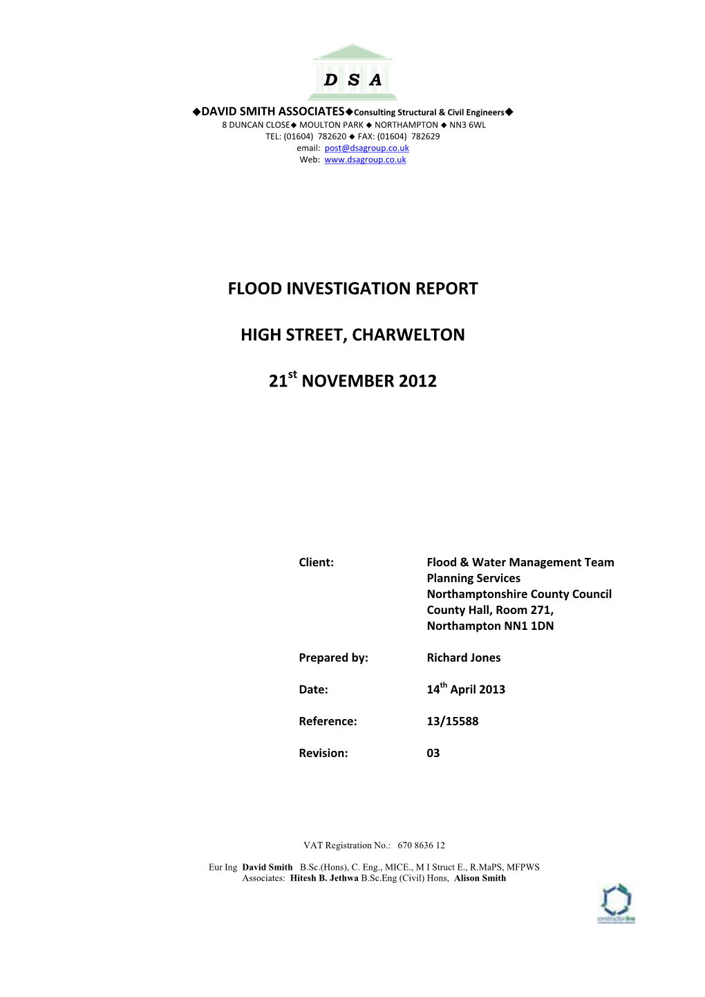 Flood Investigation Report High Street, Charwelton 21