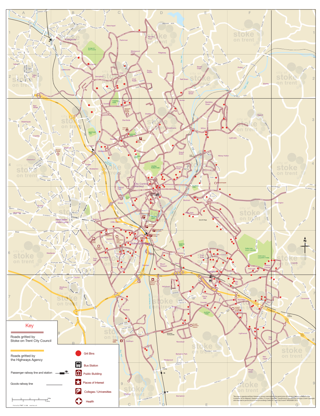 Stoke-On-Trent Map Composite with Grit Bins V3.0