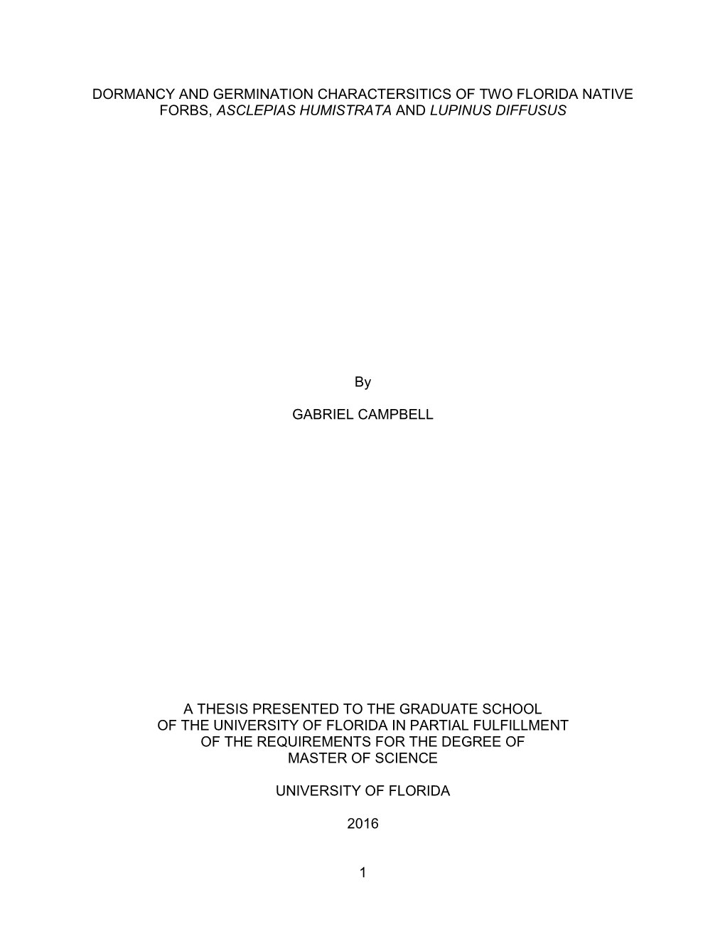 University of Florida Thesis Or Dissertation Formatting