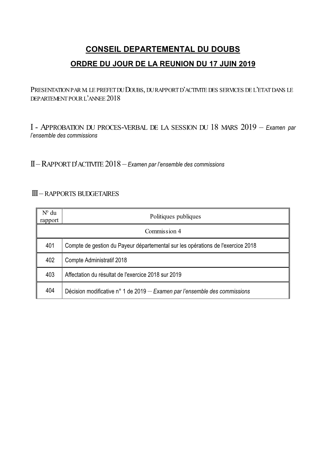 Conseil Departemental Du Doubs Ordre Du Jour De La Reunion Du 17 Juin 2019