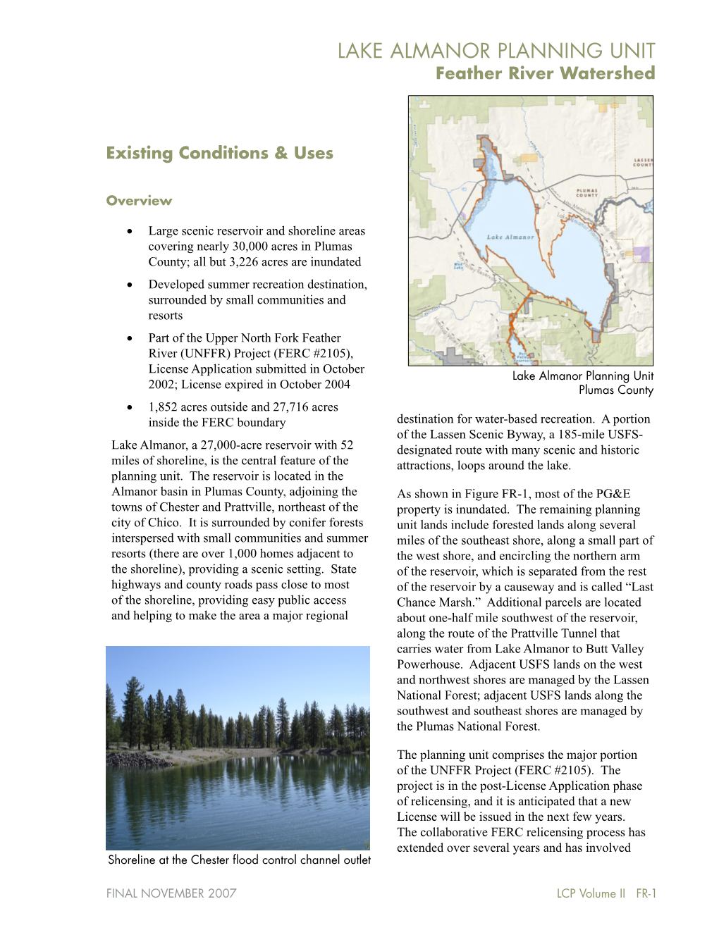LAKE ALMANOR PLANNING UNIT Feather River Watershed