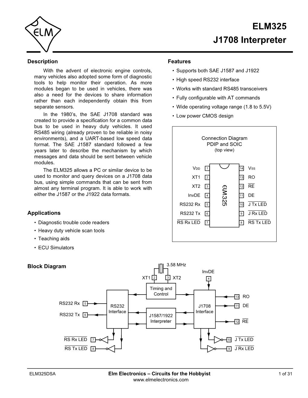 ELM325 J1708 Interpreter