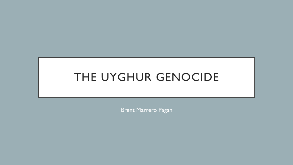 The Uyghur Genocide