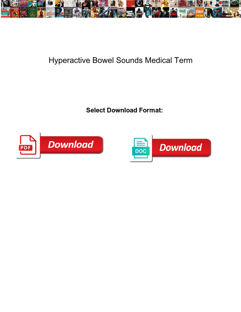 Hyperactive Bowel Sounds Medical Term