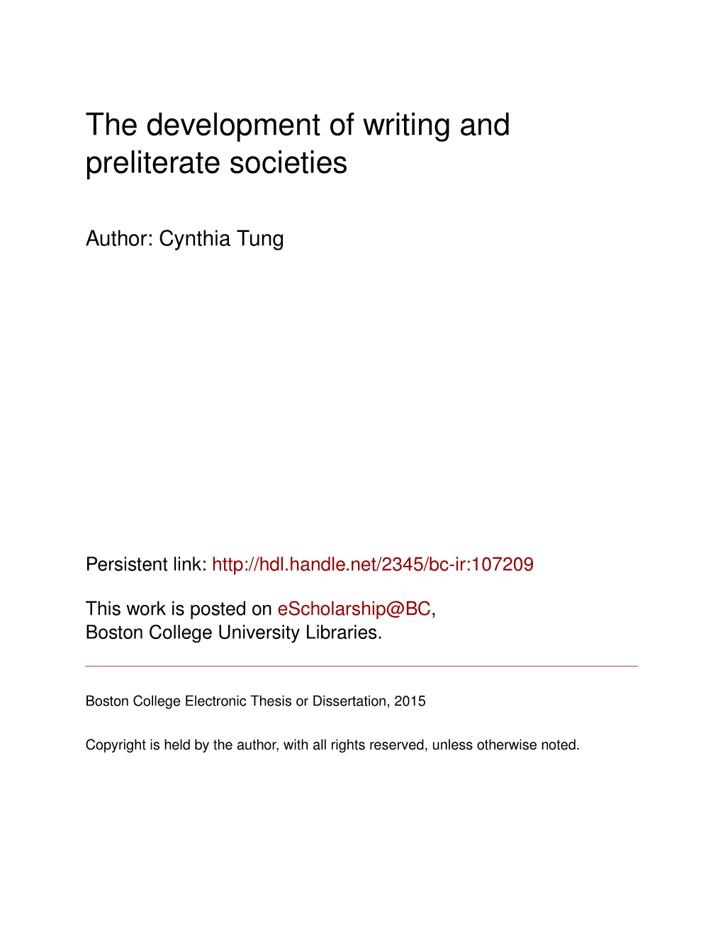 The Development of Writing and Preliterate Societies