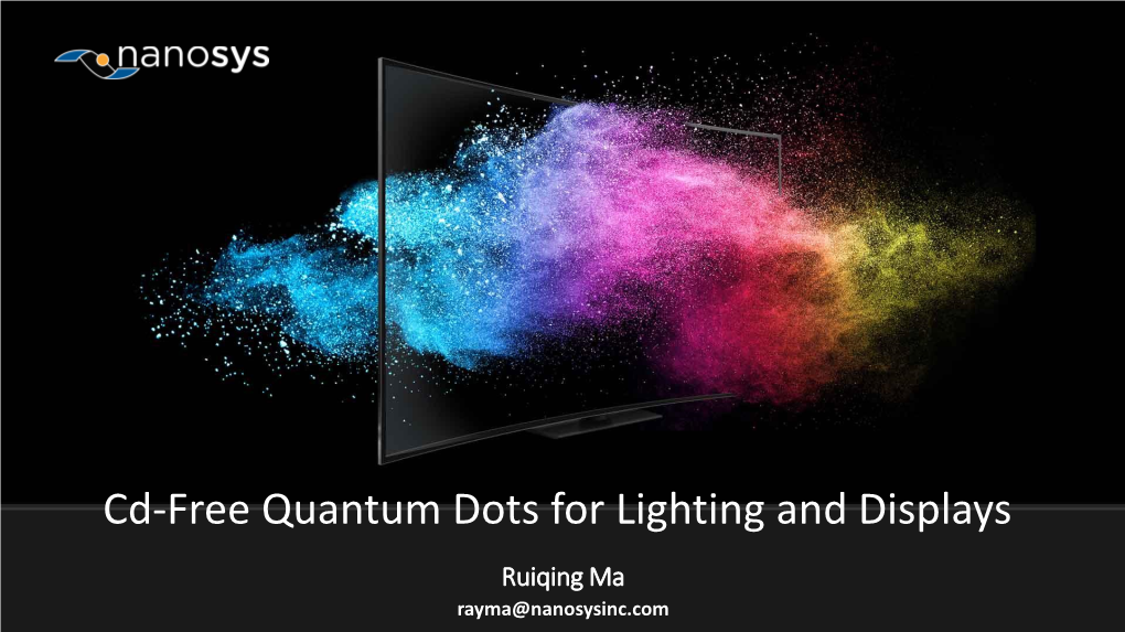 Cd-Free Quantum Dots for Lighting and Displays