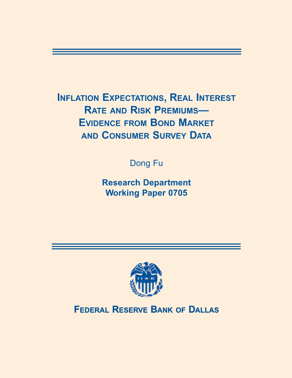 Inflation Expectations, Real Interest Rate and Risk Premiums