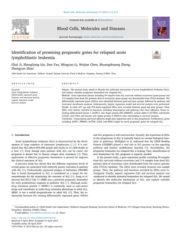 Identification of Promising Prognostic Genes for Relapsed Acute