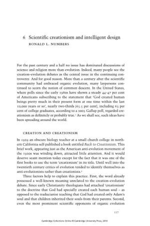 Scientific Creationism and Intelligent Design