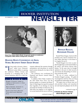 Hoover Institution Newsletter Summer 2004