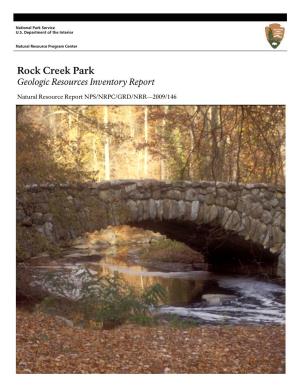 Rock Creek Park Geologic Resources Inventory Report